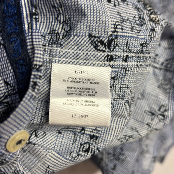 English Laundry Men’s Blue Checkered and Ivy Dress Shirt Size US 17 36/37 - Picture 3 of 9